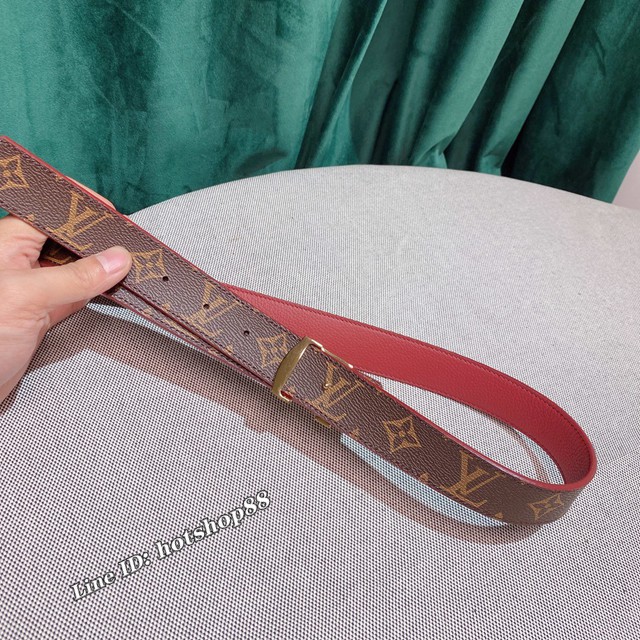 LV新款女士皮帶 路易威登雙面腰帶  jjp2466